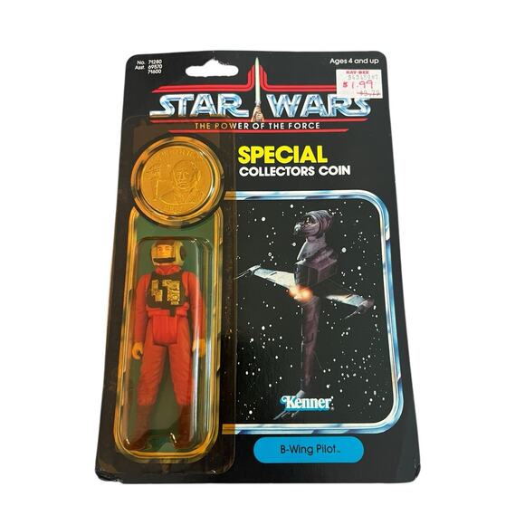 B-Wing Pilot W/Coin 92 Back Star Wars POTF Kenner Action Figure MOC SEALED - Picture 1 of 8